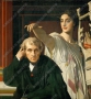 安格尔 油画《凯鲁比尼与缪斯女神》高清大图下载