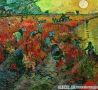 梵高油画 阿尔的红色葡萄园 高清大图下载