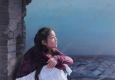 吴静涵油画作品6 蹲着的女孩 高清大图下载