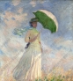 莫奈油画 撑雨伞的女人 高清大图下载