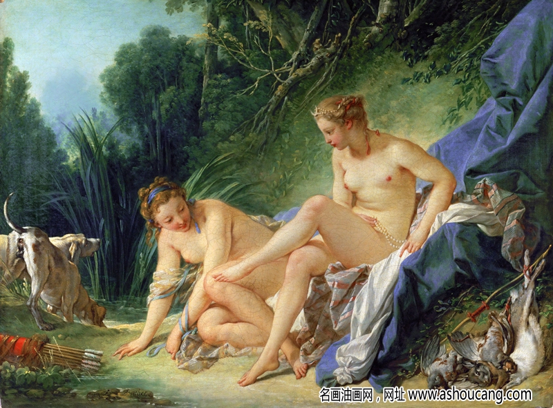 布歇人体油画《戴安娜的休息》欣赏赏析