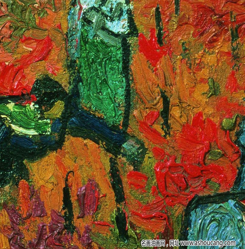 梵高 油画《阿尔的红色葡萄园》高清大图下载