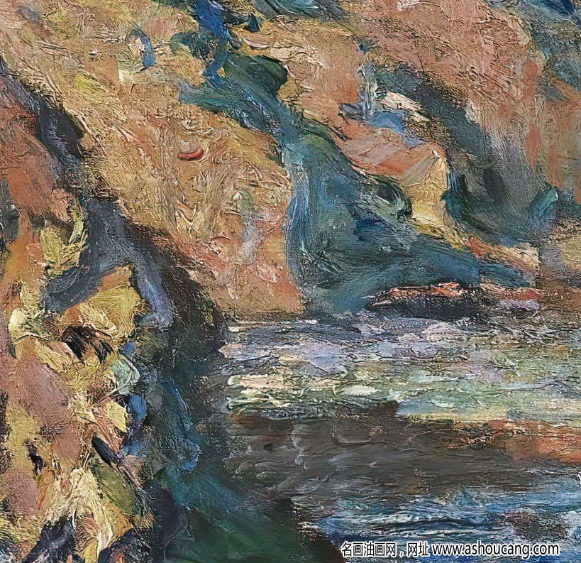 莫奈油画 静静流淌的河 高清图片36下载